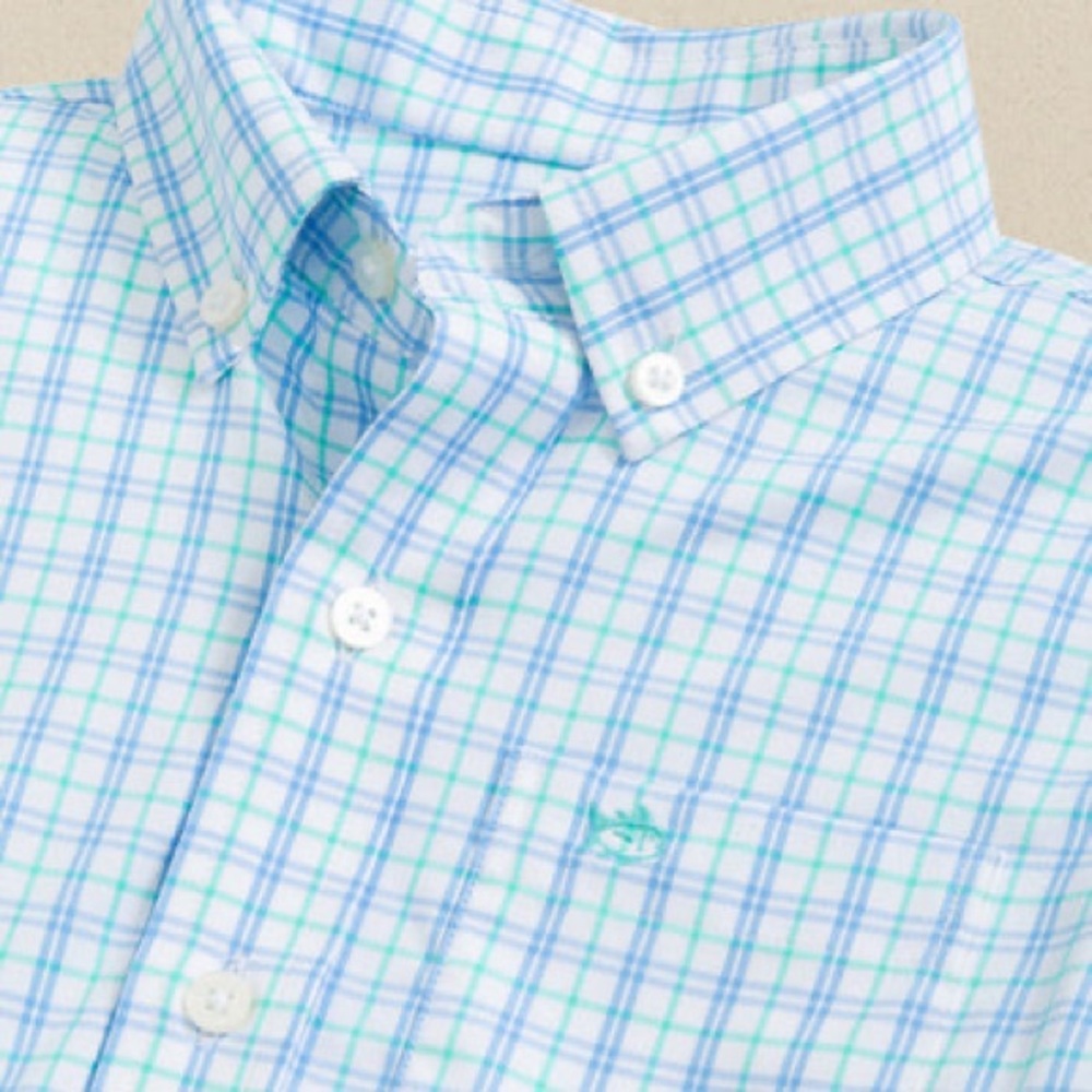 NWT-Boys Intercoastal Turnberry Plaid Long Sleeve Sport Shirt size boys Xl (16)